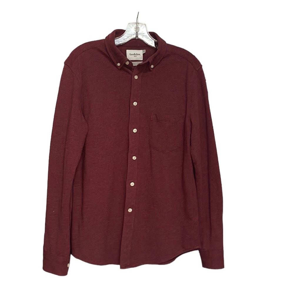 Goodiellow & Co. Men’s Soft Burgundy Button Down EUC Size Medium